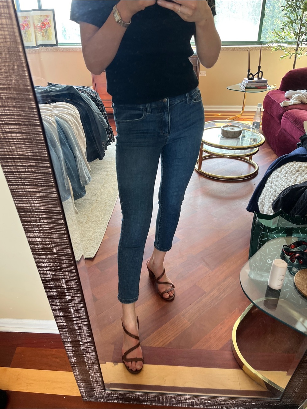 Joe's Jeans Dark Blue Cropped High-Rise Skinny Jeans